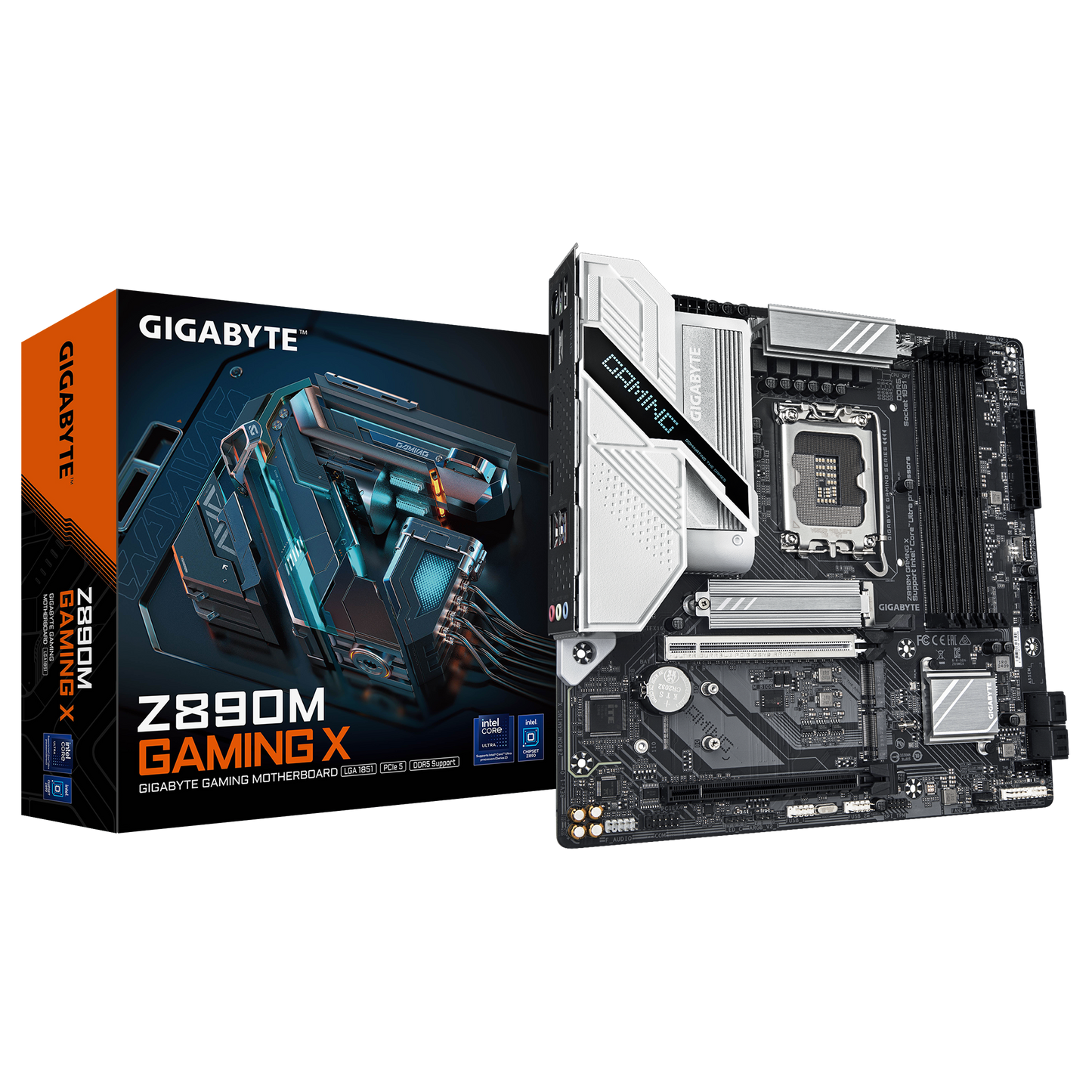 GIGABYTE Z890M GAMING X, Intel Core Ultra (Series 2), LGA 1851/DDR5/PCIe 5.0/3xM.2 - mATX Gaming MotherBoard