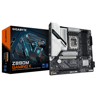 GIGABYTE Z890M GAMING X, Intel Core Ultra (Series 2), LGA 1851/DDR5/PCIe 5.0/3xM.2 - mATX Gaming MotherBoard