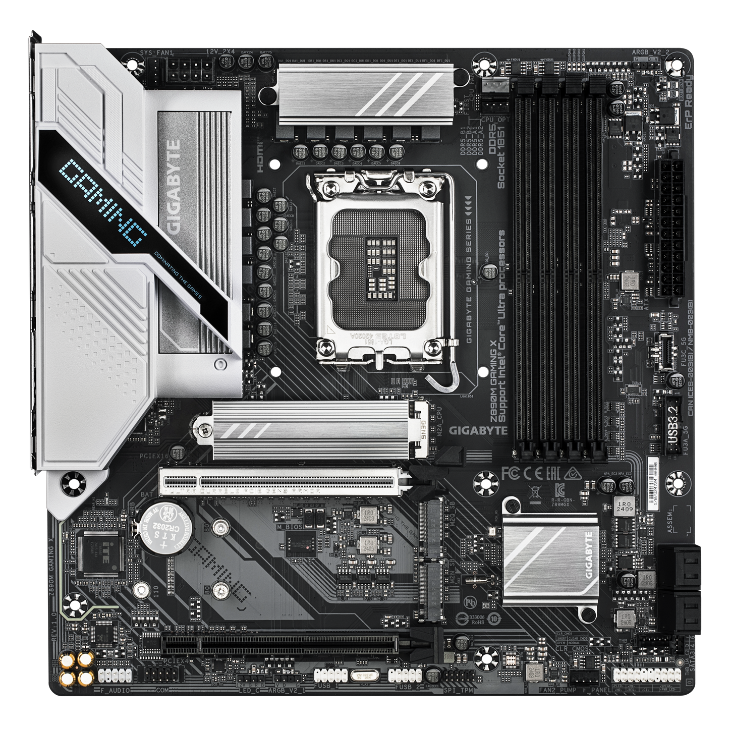 GIGABYTE Z890M GAMING X, Intel Core Ultra (Series 2), LGA 1851/DDR5/PCIe 5.0/3xM.2 - mATX Gaming MotherBoard