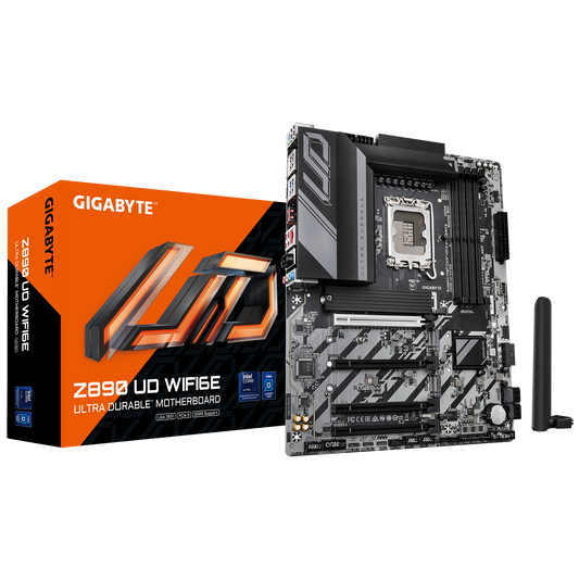 GIGABYTE Z890 UD WIFI6E, Intel Core Ultra (Series 2), LGA 1851/DDR5/PCIe 5.0/3xM.2 - ATX Gaming MotherBoard