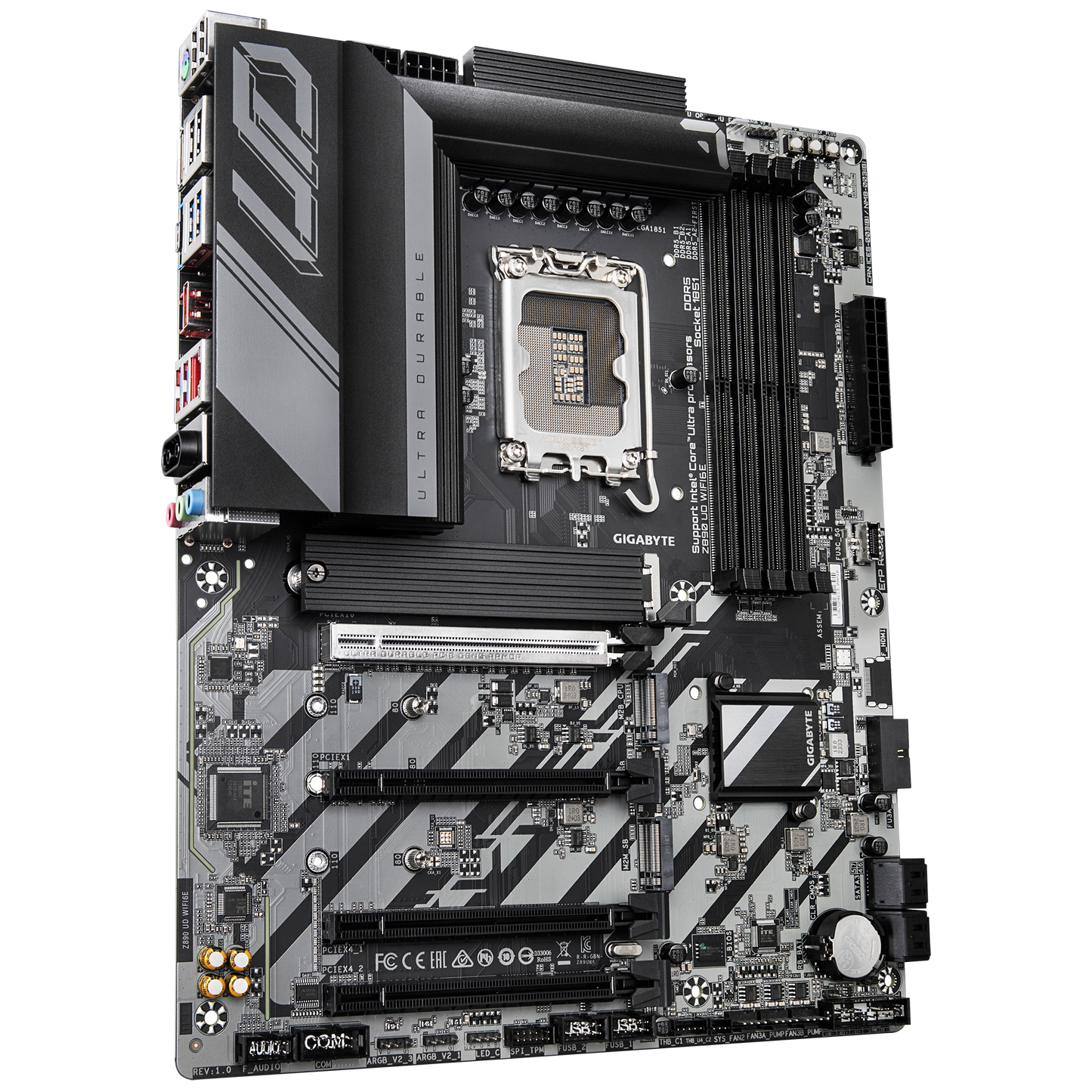 GIGABYTE Z890 UD WIFI6E, Intel Core Ultra (Series 2), LGA 1851/DDR5/PCIe 5.0/3xM.2 - ATX Gaming MotherBoard