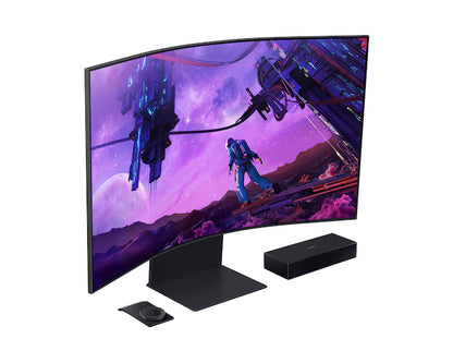 Samsung Odyssey ARK Smart 55" 4K UHD Curved Quantum Matrix Mini-Led, 165Hz 1ms(GTG), HDR 2000, 95% DCI Coverage PRO Colors, FreeSync Premium Pro, w/ Dolby Atmos Speakers & HAS Stand