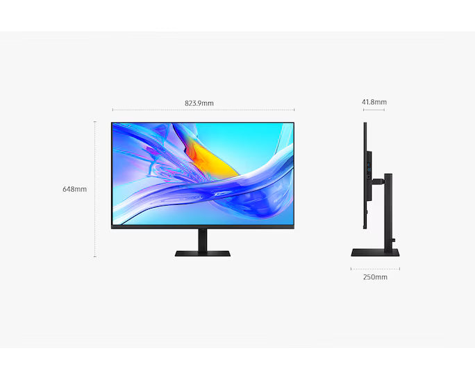 Samsung S8 (D800) 37" 4K UHD USB Type-C Flat Business Monitor VA, 60Hz, 5MS,10 Bit, HDR10, 100% sRGB, Ethernet, HAS, Bezel-Less Display w/ KVM Switch