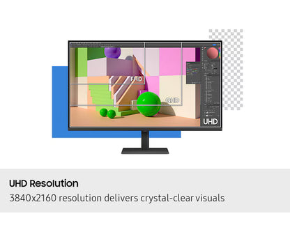 Samsung S8 (D800) 37" 4K UHD USB Type-C Flat Business Monitor VA, 60Hz, 5MS,10 Bit, HDR10, 100% sRGB, Ethernet, HAS, Bezel-Less Display w/ KVM Switch