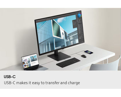 Samsung S8 (D800) 37" 4K UHD USB Type-C Flat Business Monitor VA, 60Hz, 5MS,10 Bit, HDR10, 100% sRGB, Ethernet, HAS, Bezel-Less Display w/ KVM Switch