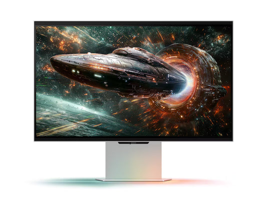 Samsung Odyssey 3D (FG900) 27" Flat Monitor 4K (3840 x 2160) 165Hz, 1ms(GTG), IPS, HDR10+, 99% sRGB, HDMI 2.1, AI 3D Video Conversion, Eye-Tracking Cameras w/ Sleek Metal Design, Ergonomic Stand & Spatial Audio Speakers (Mercury Silver)