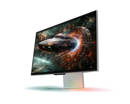 Samsung Odyssey 3D (FG900) 27" Flat Monitor 4K (3840 x 2160) 165Hz, 1ms(GTG), IPS, HDR10+, 99% sRGB, HDMI 2.1, AI 3D Video Conversion, Eye-Tracking Cameras w/ Sleek Metal Design, Ergonomic Stand & Spatial Audio Speakers (Mercury Silver)