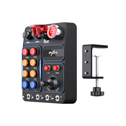 PXN CB1 Gaming Button Box – Sim Drive Control with 19 Buttons (9 Types), 30 Programmable Options, RGB Backlight, USB – Compatible with Windows PC – For Racing, Truck, Farming & Flight Simulators