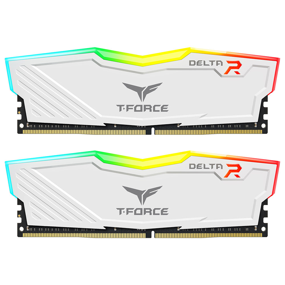 TEAMGROUP T-Force Delta RGB 16GB Kit (2x8) 3600MHz CL18 DDR4 Desktop Memory - White