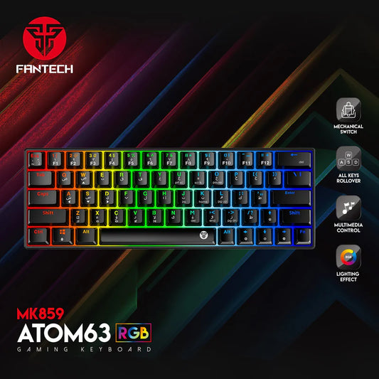 FANTECH Atom63 Mk859 Mechanical Gaming Keyboard Black Blue Switch