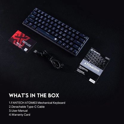 FANTECH Atom63 Mk859 Mechanical Gaming Keyboard Black Blue Switch