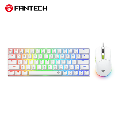 FANTECH Atom63 MK859c Mechanical Gaming Keyboard & Mouse White Blue Switch