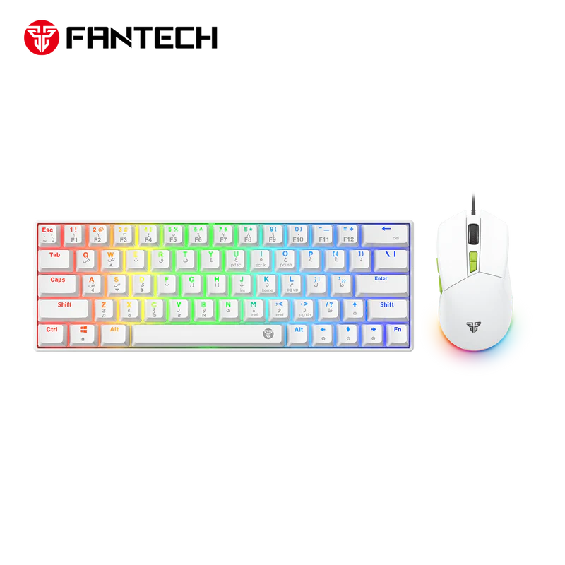 FANTECH Atom63 Mk859c Mechanical Gaming Keyboard & Mouse White Red Switch
