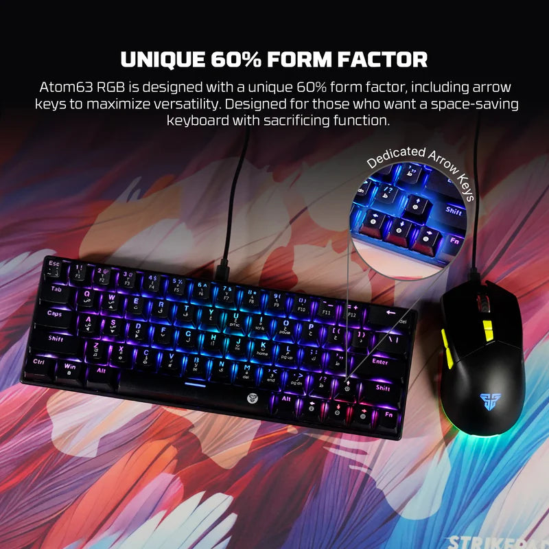 FANTECH Atom63 Mk859c Mechanical Gaming Keyboard & Mouse White Red Switch