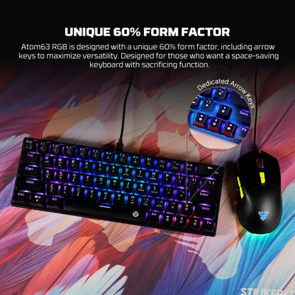 FANTECH Atom63 Mk859c Mechanical Gaming Keyboard & Mouse White Red Switch