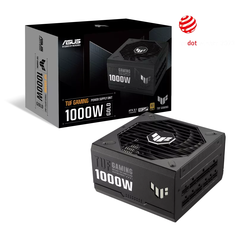 ASUS TUF GAMING 1000W (ATX 3.0) 80 Plus Gold Fully Modular Power Supply w/ (12VHPWR) PCIE 5.0 Connector