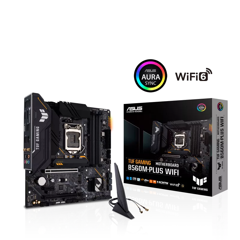 ASUS TUF Gaming B560M-PLUS WiFi 6 LGA1200 (Intel11th/10th Gen) mATX Gaming Motherboard PCIe 4.0, 2X M.2 2.5Gb LAN