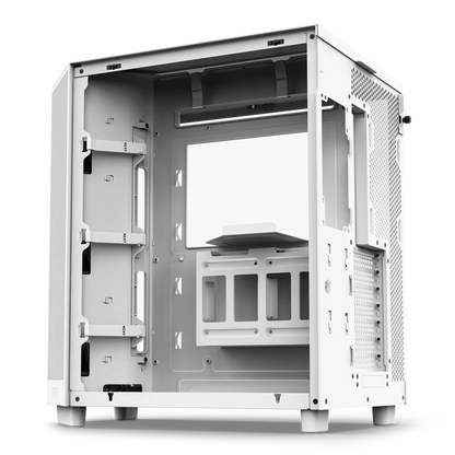 NZXT H6 Flow RGB Perforated Compact Dual-Chamber Mid-Tower Tempered Glass Gaming Case w/ 3xF120 RGB Fans & USB Type-C Port - White
