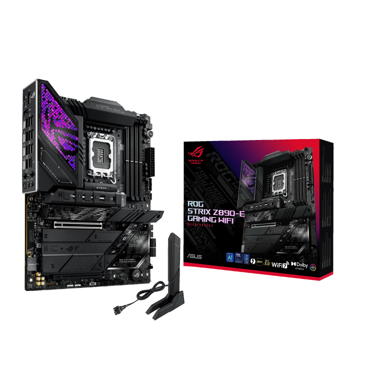 ASUS ROG STRIX Z890-E GAMING WIFI (Wi-Fi 7), Intel Core Ultra (Series 2), LGA 1851/DDR5/PCIe 5.0/7xM.2 - ATX Gaming MotherBoard