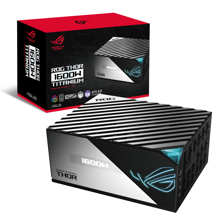 ASUS ROG THOR 1600W Titanium (ATX 3.0) 80 Plus Titanium Fully Modular Power Supply w/ (12VHPWR) PCIE 5.0 Connector