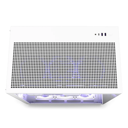 NZXT H9 Flow Perforated Dual-Chamber Mid-Tower Tempered Glass Gaming Case w/ 4xF120Q Fans & USB Type-C Port - White