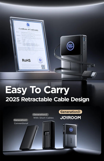 JOYROOM JR-PR1 Retractable Power Bank 10000 mAh
