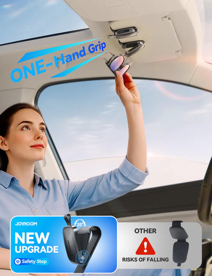 JOYROOM JR-ZS511 Magnetic One-hand Car Visor Sunglasses Holder Clip