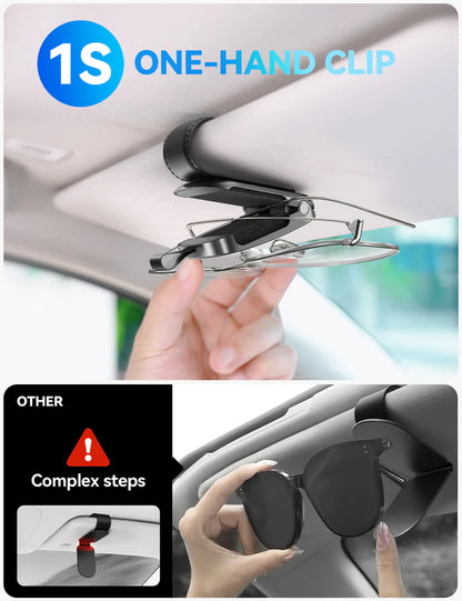 JOYROOM JR-ZS511 Magnetic One-hand Car Visor Sunglasses Holder Clip