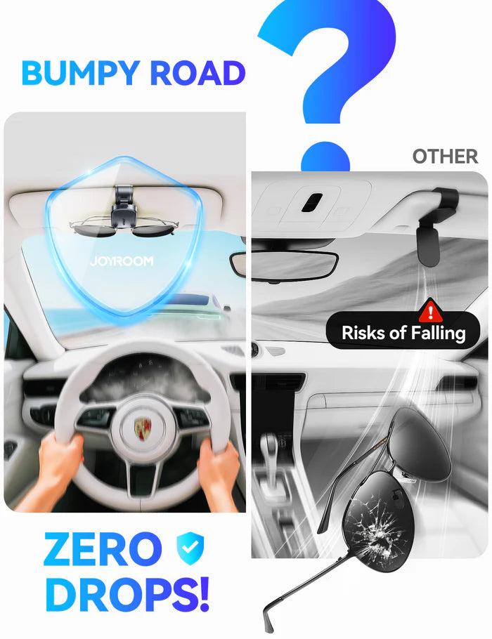 JOYROOM JR-ZS511 Magnetic One-hand Car Visor Sunglasses Holder Clip