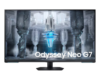 Samsung Odyssey Neo G7 43" (CG700) Smart Tizen 4K UHD Flat HDMI 2.1 Monitor, VA Quantum Matrix Mini-Led, 144Hz, 1ms, HDR10+,10Bit, 95% DCI Coverage, FreeSync w/ Core Sync & Speakers