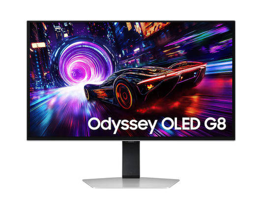 Samsung Odyssey OLED G8 (Non Smart) (FG810) 27" Flat Monitor 4K (3840 x 2160) 240Hz, 0.03ms(GTG), QD-OLED, HDR10+, 99% DCI Coverage, HDMI 2.1, Core Sync w/ Sleek Metal Design, Ergonomic Stand