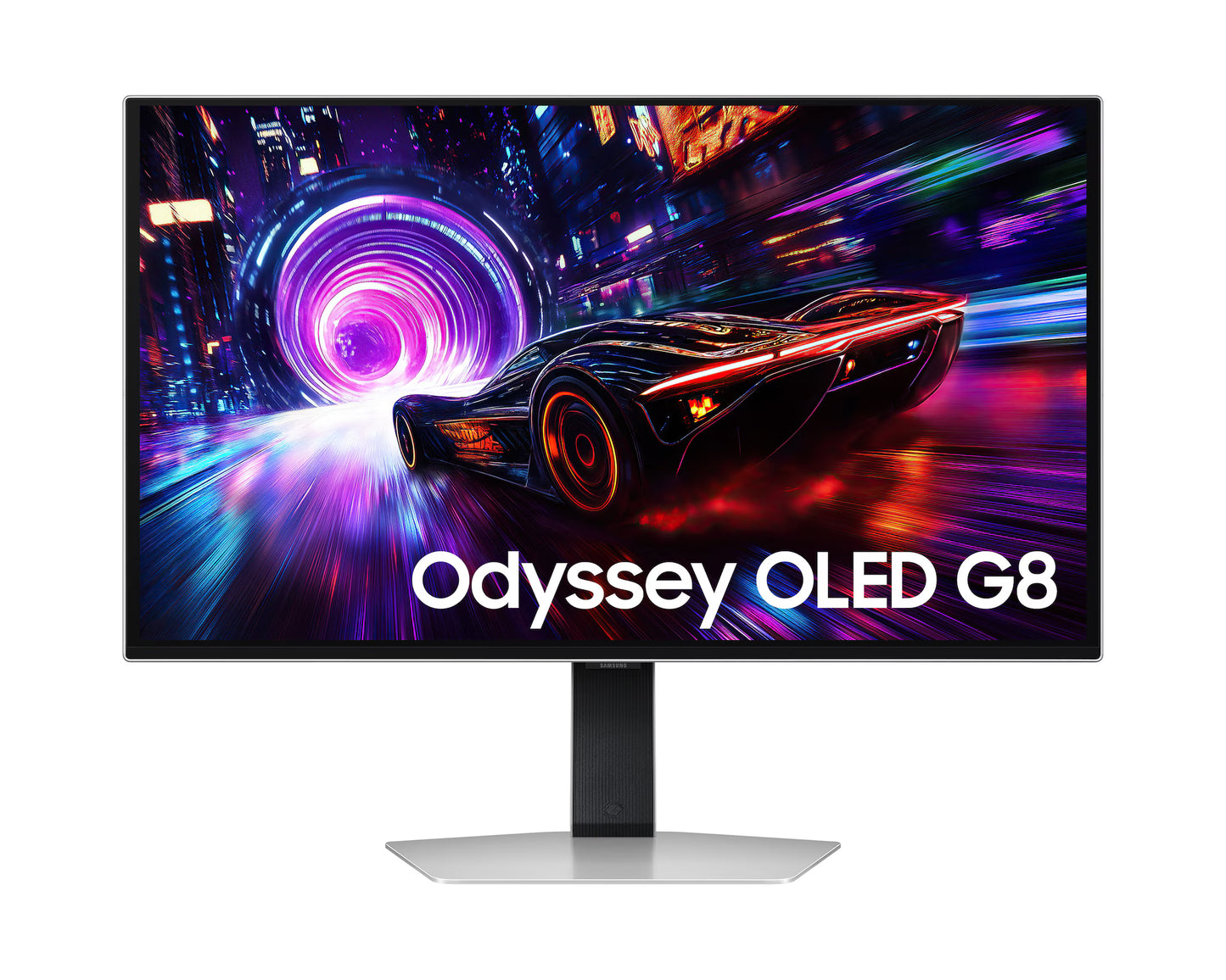 Samsung Odyssey OLED G8 (Non Smart) (FG810) 32" Flat Monitor 4K (3840 x 2160) 240Hz, 0.03ms(GTG), QD-OLED, HDR10+, 99% DCI Coverage, HDMI 2.1, Core Sync w/ Sleek Metal Design, Ergonomic Stand