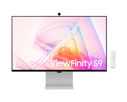 Samsung ViewFinity S9 (S90PC) Smart 27" 5K Flat Matte Monitor For Win & Mac, IPS, 218 PPI, 60Hz, 5ms(GTG), HDR, 100% sRGB, 99% DCI Coverage Color w/ 4K SlimFit camera, Metal Slim Design, Ergonomics & Adaptive Sound+ Speakers (Light Gray)