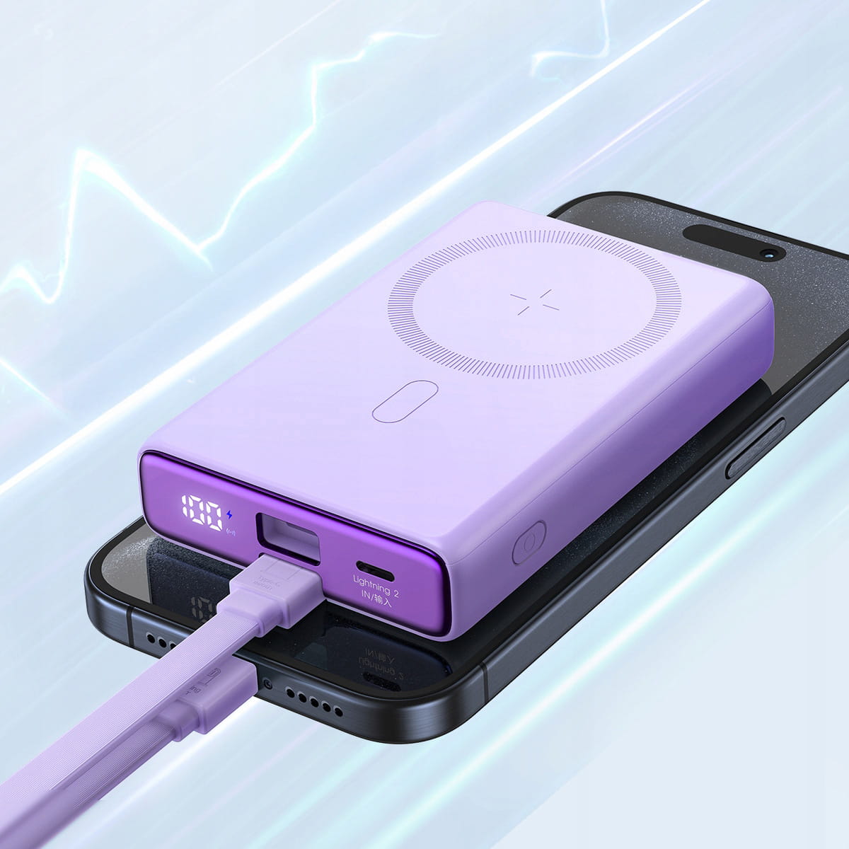 JOYROOM JR-PBM01 20W Magnetic Wireless Power Bank with Built-in Cable&Kickstand 10000mAh