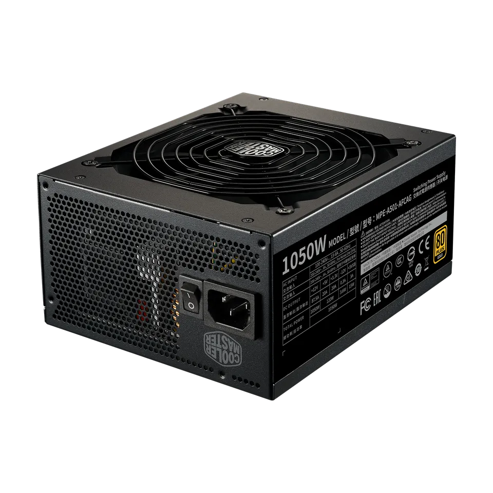 Cooler Master MWE GOLD 1050 V2 (ATX 3.0) 1050W 80 Plus Gold Fully Modular Power Supply w/ (12VHPWR) PCIE 5.0 Connector