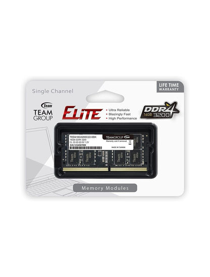 TEAMGROUP ELITE SO-DIMM Single 16GB 3200MHz CL22 DDR4 LAPTOP MEMORY