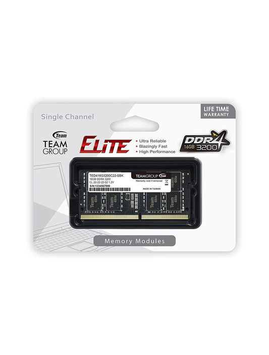 TEAMGROUP ELITE SO-DIMM Single 16GB 3200MHz CL22 DDR4 LAPTOP MEMORY
