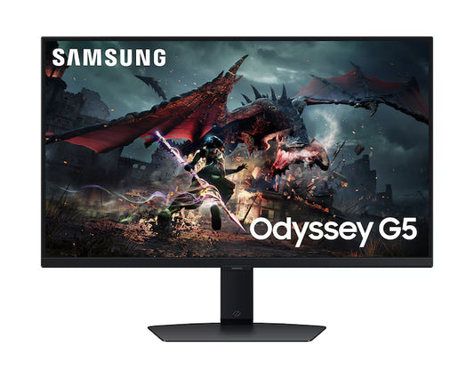 Samsung Odyssey G5 2024 (DG502), 27" Flat Monitor IPS 2K (2560 x 1440) 180Hz 1ms(GTG), DisplayHDR 400, 99% sRGB, 8 Bit, AMD FreeSync w/ Ergonomic Stand