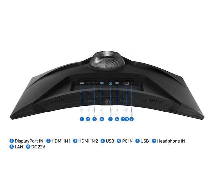 Samsung Odyssey G6 (BG650) Smart Tizen 27" Curved Monitor VA 2K (2560 x 1440) 240Hz 1ms(GTG), HDR600, 95% DCI Coverage, 10Bit, HDMI 2.1, FreeSync w/ Speakers & Ergonomic Stand