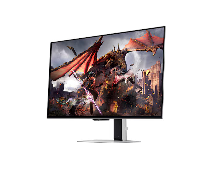 Samsung Odyssey OLED G8 Smart (DG802) 32" Flat Monitor 4K (3840 x 2160) 240Hz, 0.03ms(GTG), QD-OLED, HDR10+, 99% DCI Coverage, HDMI 2.1, Core Sync, G-Sync compatibility w/ Sleek Metal Design, Ergonomic Stand & Speaker