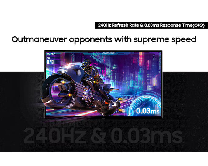 Samsung Odyssey OLED G8 Smart (DG802) 32" Flat Monitor 4K (3840 x 2160) 240Hz, 0.03ms(GTG), QD-OLED, HDR10+, 99% DCI Coverage, HDMI 2.1, Core Sync, G-Sync compatibility w/ Sleek Metal Design, Ergonomic Stand & Speaker