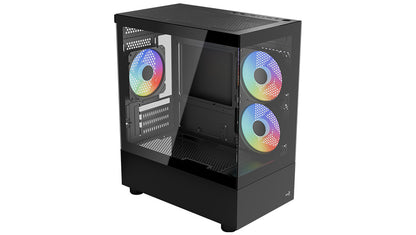 AeroCool Viewport-Mini ARGB Stylish w/ Panoramic View mATX Mini Tower Tempered Glass Gaming Case w/ 3X120mm ARGB Fans