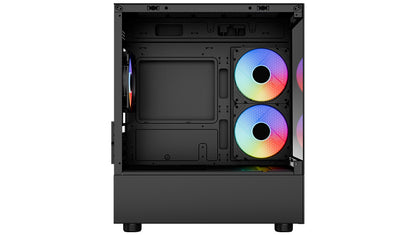AeroCool Viewport-Mini ARGB Stylish w/ Panoramic View mATX Mini Tower Tempered Glass Gaming Case w/ 3X120mm ARGB Fans