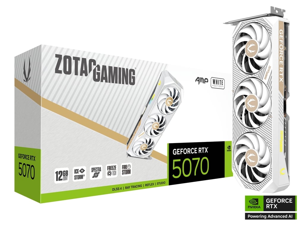 ZOTAC GAMING GeForce RTX 5070 AMP White Edition 12GB GPU